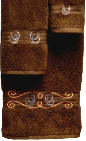 ... are the horses embroidered chocolate brown bath towel set Pictures