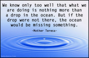 We know only too well that what we are doing is nothing more than a ...