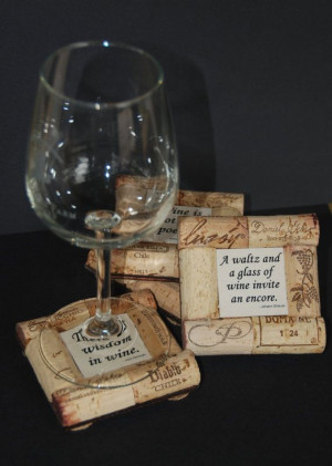 Wine Cork Coasters with Quotes by GulfCoasters on Etsy, $35.00