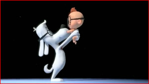 Peabody adopting Sherman in the movie.