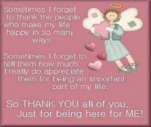 Thank you for being here for me