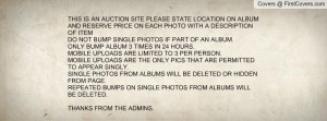 THIS IS AN AUCTION SITE PLEASE STATE LOCATION ON ALBUM AND RESERVE ...