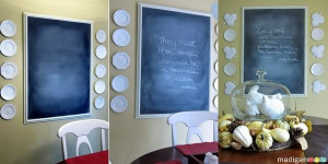 ... summary of each month’s chalkboard quote and the related décor