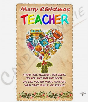 The Lovely Merry Christmas Cards For Teachers With The Meaning ...
