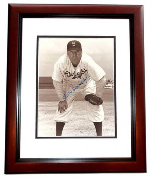 Billy Herman Autographed Picture 8x10 MAHOGANY CUSTOM FRAME Deceased