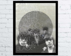 ... Rolling Stones Paint it Black song quote digital typography poster