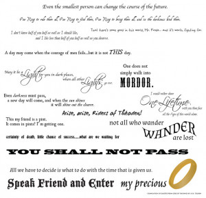 Lord of the Rings Quote Collection Wall Decal modern-decals