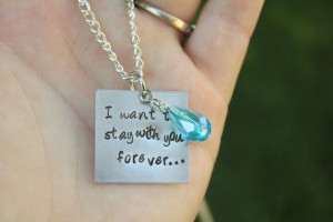 Yui's Heart Quote Sword Art Online Kirito and Asuna Necklace