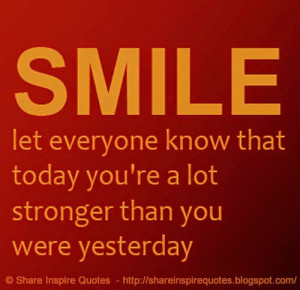 ... know that today, you are a lot stronger than you were yesterday