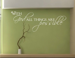 wall decal quote with god all things are by singlestonestudios $ 18 00