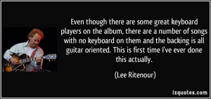 Even though there are some great keyboard players on the album, there ...