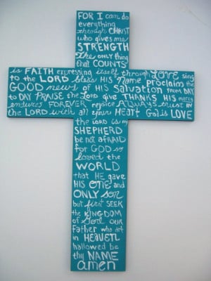 Painted Cross With Bible Verse