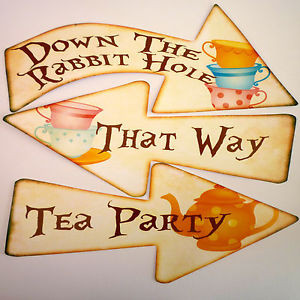about 8 Alice in Wonderland Signs/Arrows Quote Mad Hatters Tea Party ...