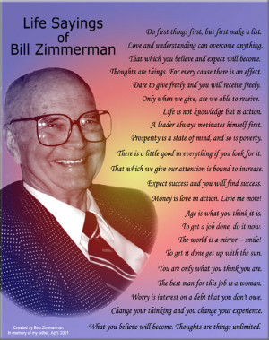 Life Sayings of Bill Zimmerman