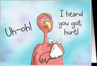 Pink Flamingo Bird Injured Accident Get Well Soon Recovery Paper Card ...
