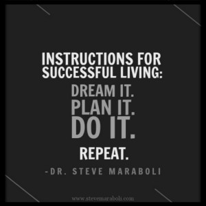 Instructions for successful living: Dream it. Plan it. Do it. Repeat ...