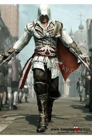 Assassin's Creed 2 II Ezio Cosplay Costume Outfit-8