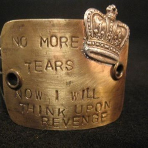 No more tears queen mary quote womens jewelry cuff bracelet