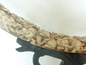 Carved Ivory Elephant Tusk