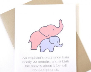 ... baby shower card for expectant mother, card for new mom, elephant card