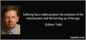 Suffering has a noble purpose: the evolution of the consciousness and ...