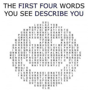The First Four Words You See Describe You