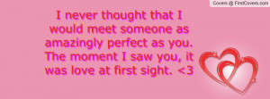 never thought that I would meet someone as amazingly perfect as you ...