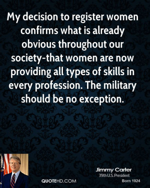 My decision to register women confirms what is already obvious ...