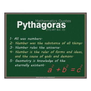 Pythagoras Mathematics quotes Poster