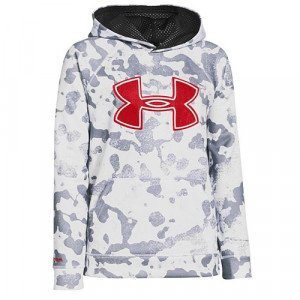 Red and White Under Armour Hoodie for Boys