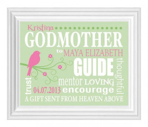 GODMOTHER Gift - Gift from Godchild - Personalized Print for Godmother ...