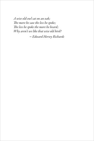 Gray Owl Wilderness & Hiking Greeting Card - inside showing quote ...