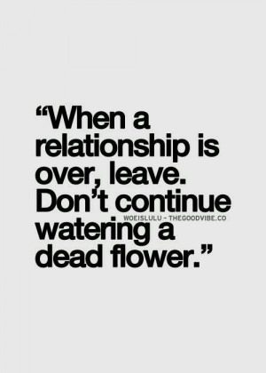 When a relationship is over, leave. Don't continue watering a dead ...