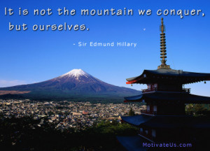 motivational picture of mountain in Japan with the quote: It is not ...