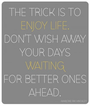 Do this Lindsey --> Enjoy Life