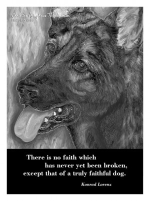 NEW Dog quote card: German Shepherd by iheartdogsstudio