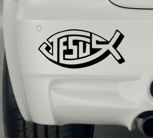 Jesus Fish Christian Car Motorbike Laptop Vinyl Decals Stickers