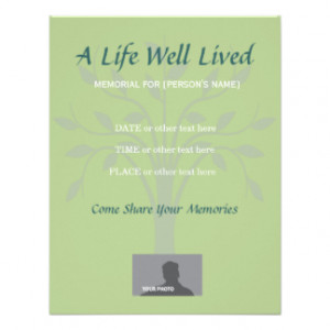 Memorial Celebration of Life Sage Green Personalized Invitation