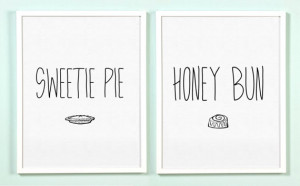 ... prints. Honey Bun and Sweetie Pie. Hand Drawn. Black and White -0619