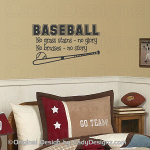 Baseball Vinyl Wall Decal - Sports Wall Decals - Childrens Nursery ...
