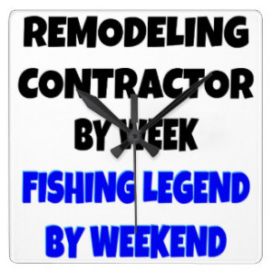 Fishing Legend Remodeling Contractor Wall Clock