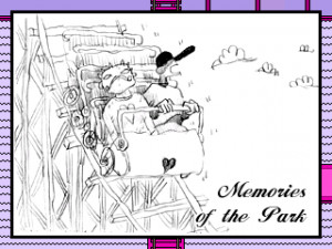 ... the statue of Zacharie and the Batter, riding the roller-coaster