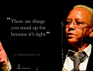 Inspiration quote from Nikki Giovanni