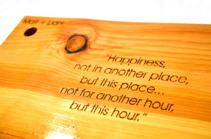 happiness quote on a beautiful cutting board happiness quote on a ...