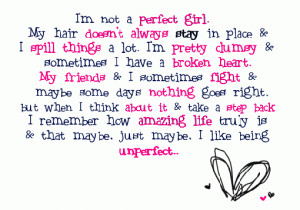 Not a Perfect Girl ~ Attitude Quote