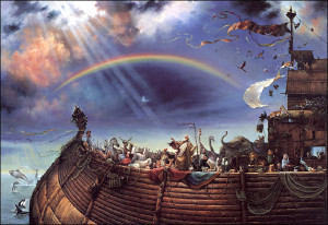 Up ahead lies Noah's Ark, but that's waves away