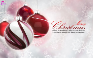 Balls Wallpaper and Christmas Greetings Card with Christmas Quote ...