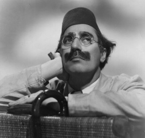 Groucho Marx Groucho didn't grow a real mustache until later in life