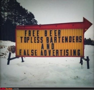 Free beer and topless bartenders