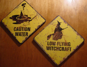 Details about FUNNY WIZARD OF OZ HALLOWEEN DECOR SIGNS - CAUTION WATER ...